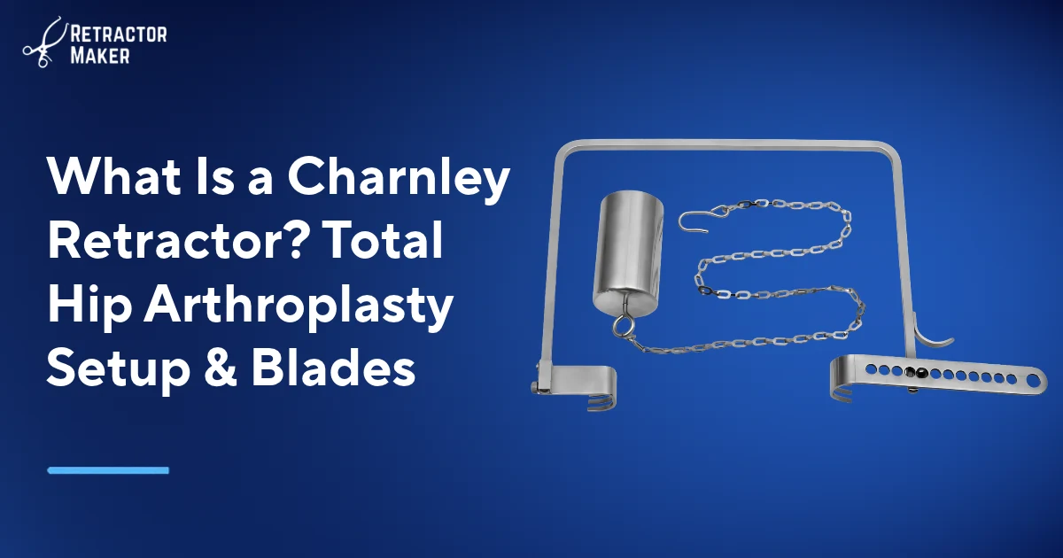 إطار وشفرات مبعد Charnley للشق الأولي في جراحة تقويم مفصل الورك الكلي