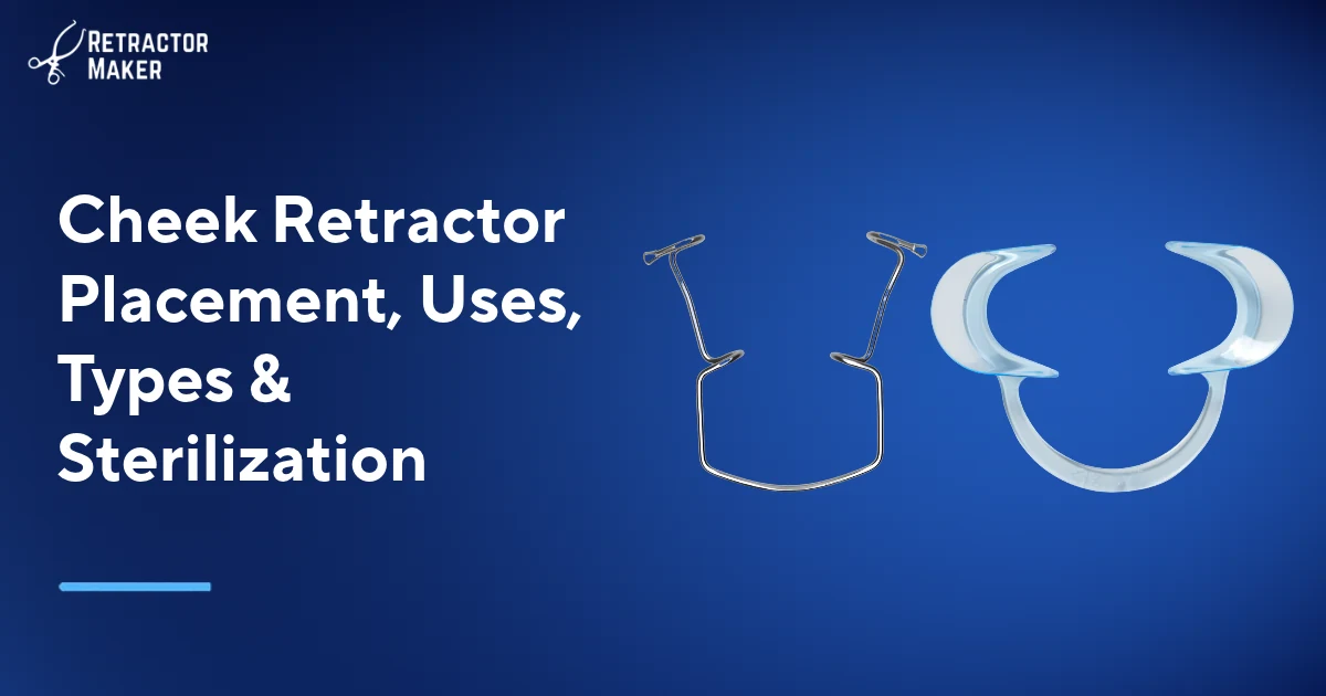 Orringer cheek retractor and plastic cheek retractor for surgical and oral tissue retraction.