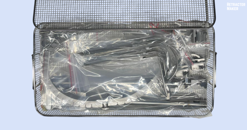 Bookwalter Gyn Retractor components in the sterilization box