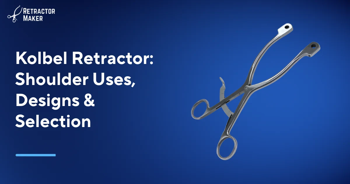 Kolbel retractor shown on a light blue Retractor Maker banner.