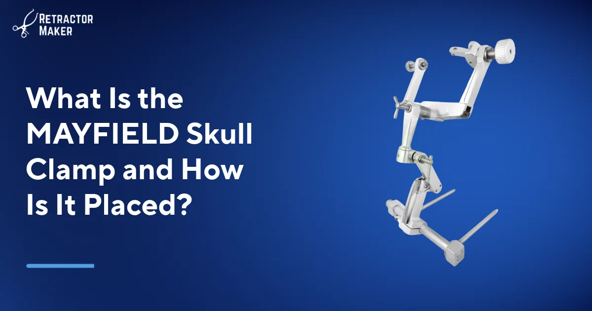 MAYFIELD-style three-pin skull clamp for cranial fixation