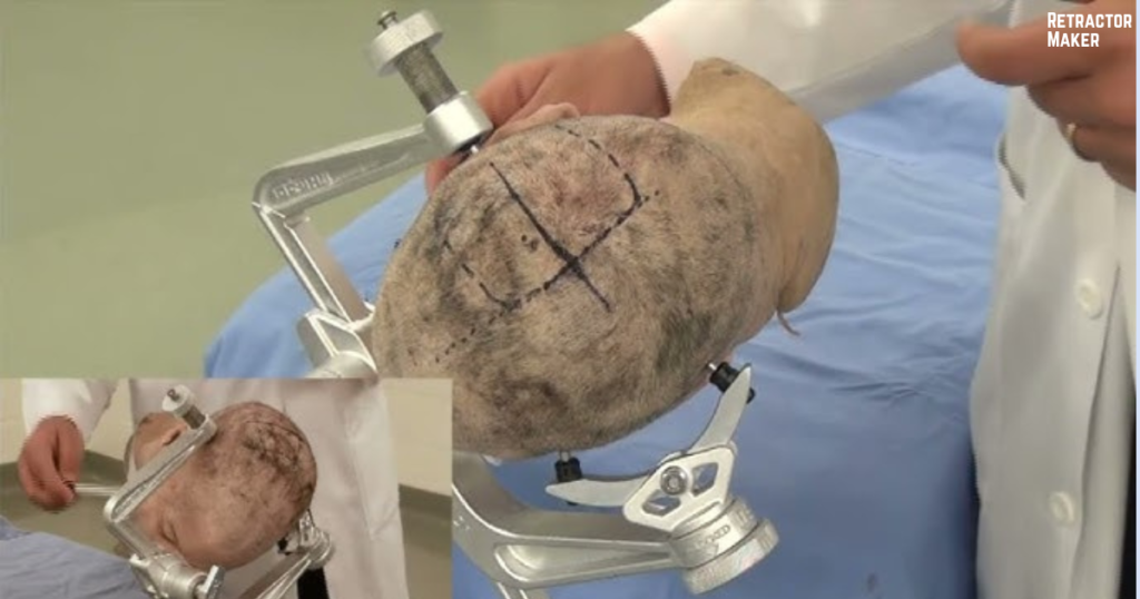 MAYFIELD Skull Clamp During Surgery 1