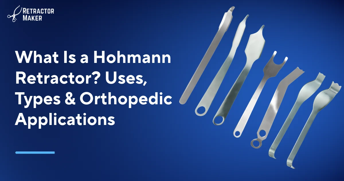 Hohmann orthopedic retractor designed for bone exposure and periosteal levering during musculoskeletal surgery.