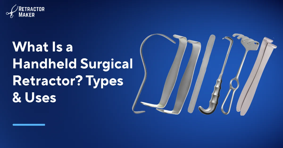 Handheld surgical retractor designed for dynamic manual tissue retraction and intraoperative visibility.