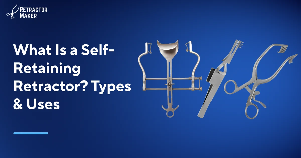 Self-retaining surgical retractor configured to maintain operative exposure without continuous manual holding.